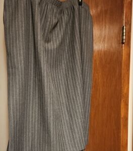 Alfred Charcoal Pinstripe A-Line Skirt